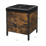 Sendintas rustic pufas | Industrinio stiliaus taburetė