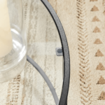 Plieninis kavos staliukas su grūdinto stiklo stalviršu | Ø84 cm | Juoda