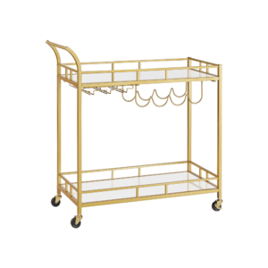 Aukso spalvos namų baro vežimėlis