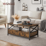 Pramoninio stiliaus kavos staliukas su stalčiais (2)