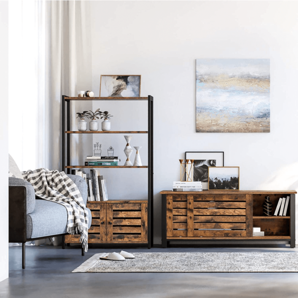 Pramoninio stiliaus lentyna su durimis | 30 x 70 x 121,5 cm