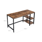 Rustic stiliaus kompiuterinis stalas | 2 lentynos | 60 x 140 cm