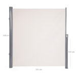 Smėlio spalvos šoninė markizė 200 x 350 cm