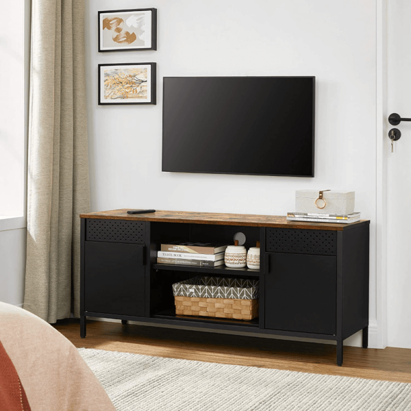 Industrinio stiliau TV staliukas |Iki 55 colių televizoriui | 40 x 120 cm | Ruda