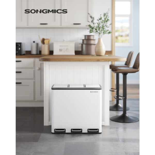 Trijų skyrių virtuvės šiukšlių dėžė 3 x 18 l