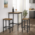 Kvadratinis baro stalas | Industrinis stalas | 60 x 60 cm | “Rustic” ruda