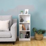 Baltos spalvos 3 skyrių knygų lentyna | 40 x 24 x 93 cm