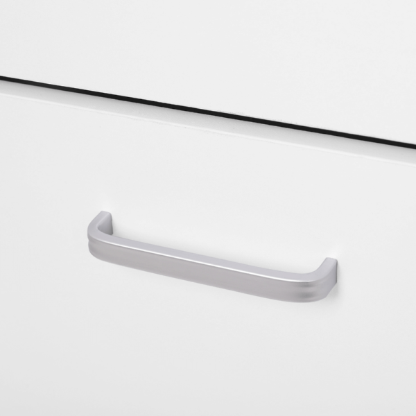 Baltos spalvos batų spintelė su 2 atverčiamomis lentynomis