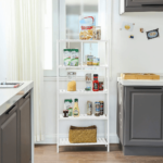 Bambukinė 5 pakopų lentyna vonios kambariui