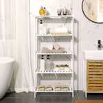 Bambukinė 5 pakopų lentyna vonios kambariui