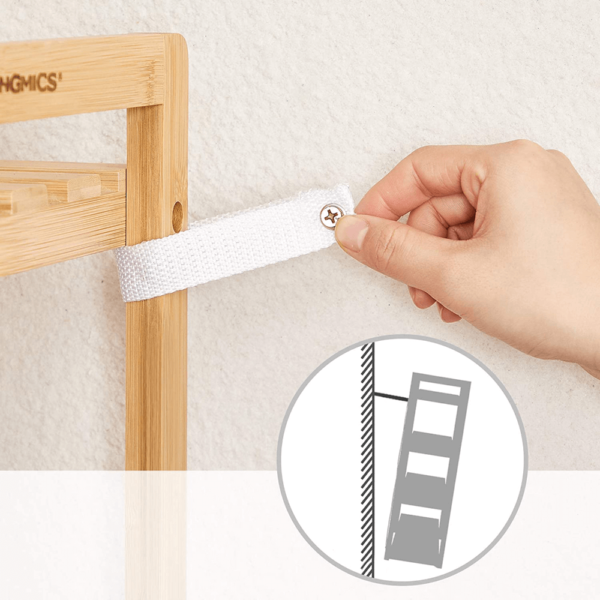 Natūralios spalvos 3 pakopų bambukinė lentyna