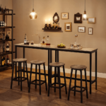 Industrinio stiliaus baro stalas | 40 x 100 cm | “Rustic” pilka