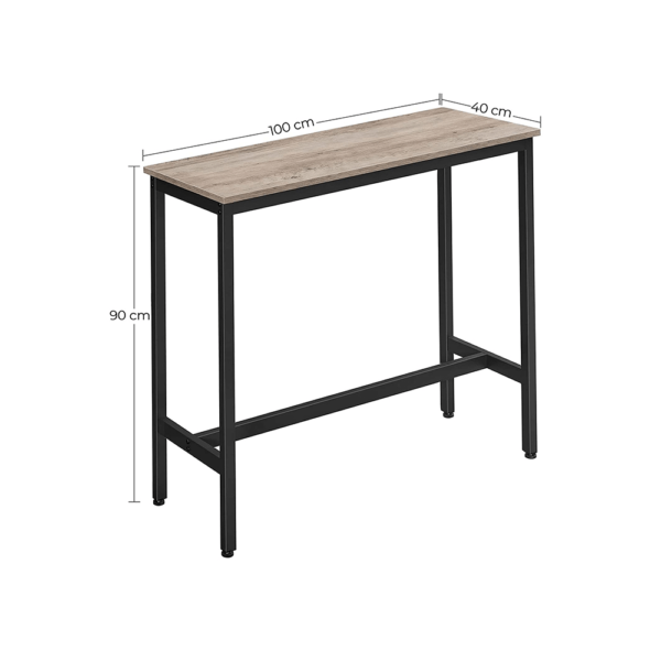 Industrinio stiliaus baro stalas | 40 x 100 cm | “Rustic” pilka