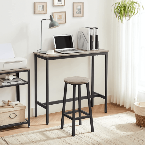 Apskritos pusbario kėdės 65 cm | 2 vnt. kompl. | Pilkšva