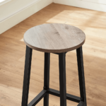Apskritos pusbario kėdės 65 cm | 2 vnt. kompl. | Pilkšva