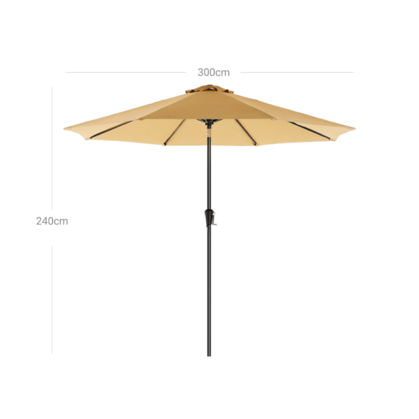 Rusvas lauko skėtis 300 cm skersmens