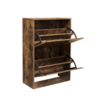 Industrinio stiliaus batų spintelė su 2 atverčiamomis lentynomis