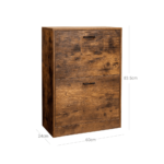 Industrinio stiliaus batų spintelė su 2 atverčiamomis lentynomis