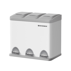 Šiukšlių dėžė su 3 skyriais ir pedalais 24l