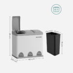 Šiukšlių dėžė su 3 skyriais ir pedalais 24l