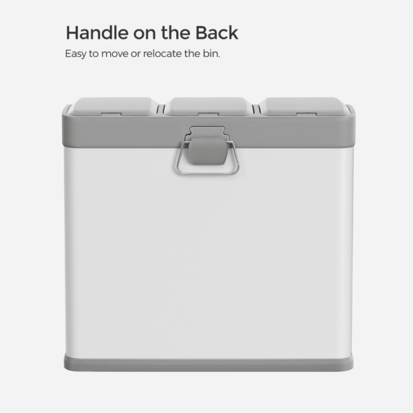 Šiukšlių dėžė su 3 skyriais ir pedalais 24l