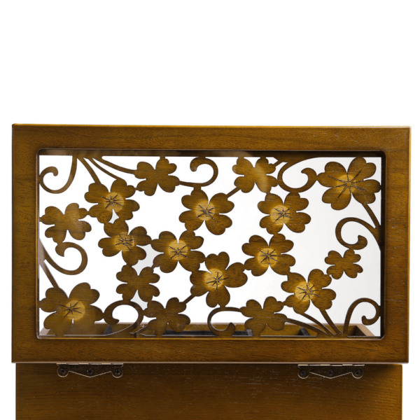 Tamsiai ruda papuošalų dėžutė su 5 stalčiais