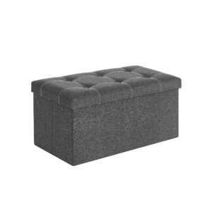 Tamsiai pilkas pufas ant  kojelių | 300 kg | 76 x 38 x 38 cm | Tamsiai pilka
