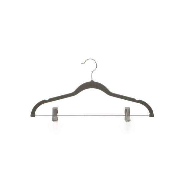 Pilkos aksominės pakabos kelnėms, 12 vnt