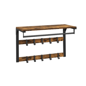 Sieninė paltų kabykla su viršutine lentyna