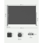 Antracito spalvos šoninė markizė 180x300cm (2)