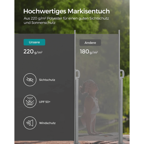 Antracito spalvos šoninė markizė 180x300cm (5)