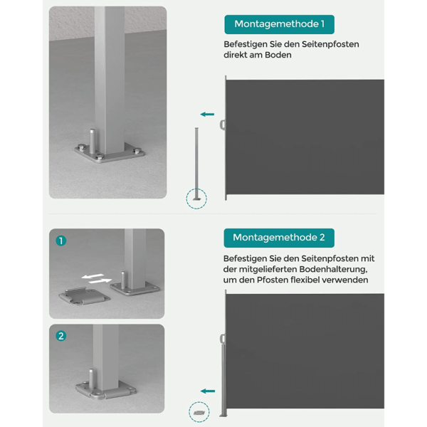 Antracito spalvos šoninė markizė 180x300cm (6)