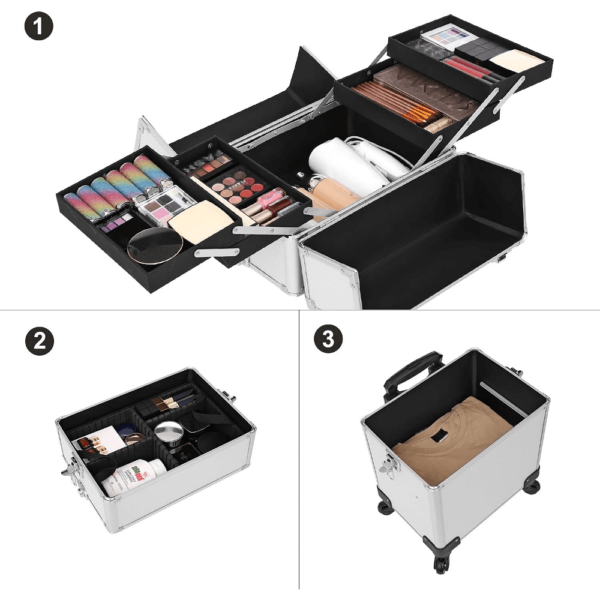 Mobilus kosmetikos lagaminas ant ratukų