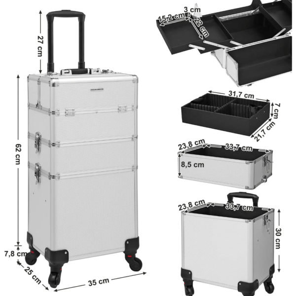 Mobilus kosmetikos lagaminas ant ratukų