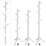 Balta prieškambario paltų kabykla | 8 kabliukai | 175 cm