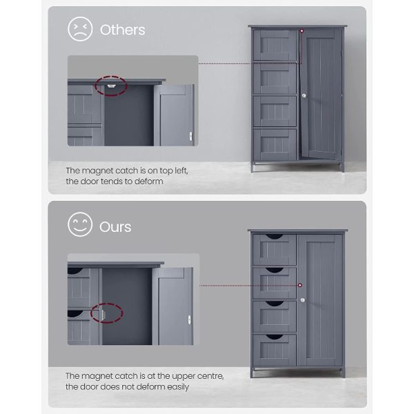 Antracito spalvos vonios spintelė 30 x 55 x 82 cm