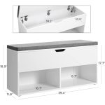 Batų spintelė su atverčiamu skyreliu | 2 lentynos