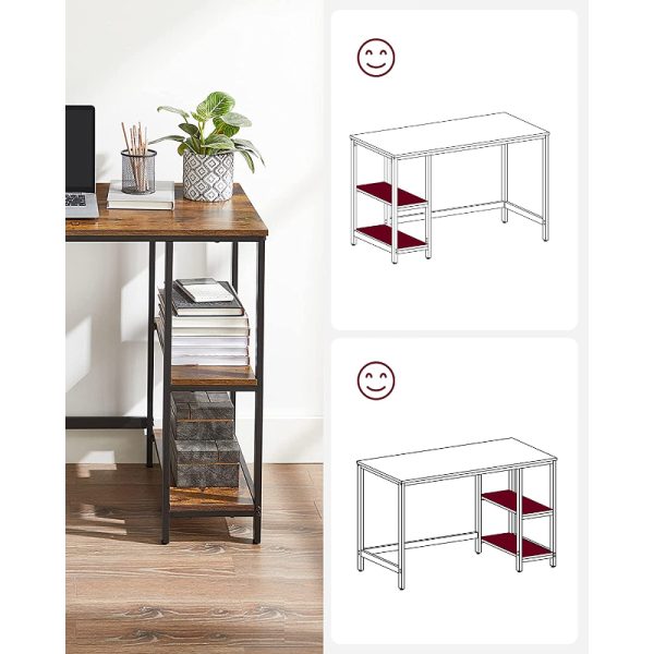 Industrinio stiliaus rašomasis stalas su lentynėlėm 50 x 100 x 75 cm (5)