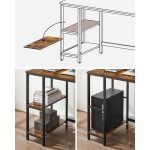 Industrinio stiliaus rašomasis stalas su lentynėlėm 50 x 100 x 75 cm (6)