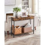 Rustic stliaus konsolinis staliukas su 2 stalčiukais 30 x 100 x 80 cm (4)