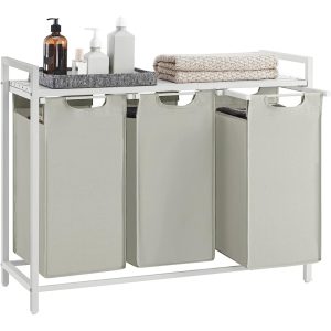 Skalbinių krepšiai, 3 ištraukiami krepšiai 3 x 38L (balta)