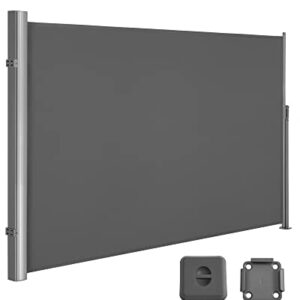 Šoninė uždanga 200 x 400 cm Privatumui Balkonui Terasai Pavėsiui, Dūmo pilkos spalvos