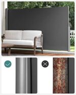 Šoninė uždanga 160 x 400 cm Privatumui Balkonui Terasai Pavėsiui, Dūmo pilkos spalvos