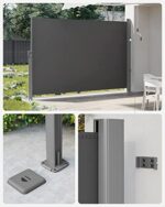 Šoninė uždanga 160 x 400 cm Privatumui Balkonui Terasai Pavėsiui, Dūmo pilkos spalvos