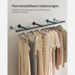 Industrinio stiliaus sieninė kabykla rūbams | Taupanti vietą | Apkrova iki 68 kg