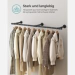 Industrinio stiliaus sieninė kabykla rūbams | Taupanti vietą | Apkrova iki 68 kg