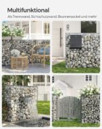 Gabionų krepšiai su 5 x 10 cm dydžio akutėmis akmenims, 10 vnt.