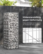 Gabionų krepšiai su 5 x 10 cm akių dydžiu, 4 sidabriniai krepšiai