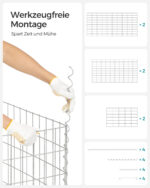 Vielinis krepšelis su 5 x 10 cm dydžio akutėmis, 4 vnt., sidabrinės spalvos