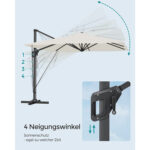 Smėlio spalvos lauko skėtis, reguliuojamo kampo